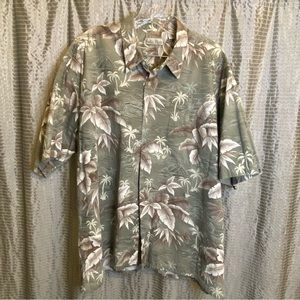 Hollis River Tropical Hawaiian Palm Button Shirt XXL